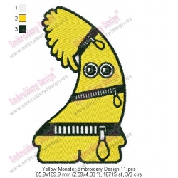 Yellow Monster Embroidery Design 11